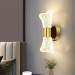 LITFAD 1 Light Minimalist Style Wall Light Fixtures Geometric Shape Metal Wall Mounted Lighting Three-Color Light LED Sconce Light for Bedroom Living Room Hotel, Gold A 110V-120V Third Gear