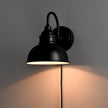 Farmhouse Wall Sconce with On-Off Switch E26 Based Wall Mounted Light Fixture Small Gooseneck Wall lamp for House Garage Patio Black Wall Lamp