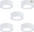 LUMILAND Wired LED Puck Lights 120V (2.7Wx5) Plug-in Lighting Warm White, LED Cabinet Light for Kitchen Can Be Surface Mount or Recess Mount, White