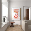 Nationcog Modern Red Orange Watercolor Organic Circle Art, Minimalist Mid-Century Poster, Large Contemporary Wall Decor, Abstract Handmade Home Accent (Unframed) (27x40)
