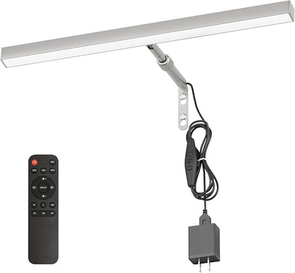 Plug in Picture Lights for Wall, 16 inch Dimmable LED Art Light with Remote, 3 Colour Temperature Gallery Painting Wall Light for Picture Display Dartboard Art Work (Nickel)