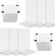 VONDERSO Metal Bookends, 4 Pairs White Metal Book Ends Heavy Duty for Shelves Decor Home Office, Unique White Bookends Supports Anti-Slip for Kids