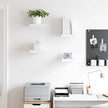 White Honeycomb MDF Floating Wall Shelf Set of 4 with Invisible Mounting, Metal Brackets, Modern Matte Finish for Home Decor and Storage