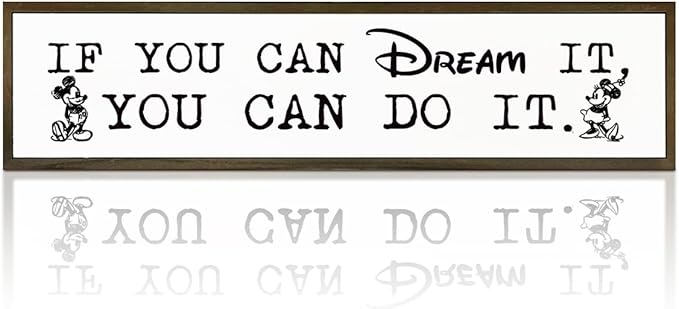 WKYAER Inspirational Decor, Farmhouse Wall Decoration, Tabletop Decors, Motivational Signs for Home Office Bedroom Decor, Decorative Signs and Plaques, If You can Dream It You can Do It Sign
