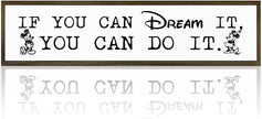 WKYAER Inspirational Decor, Farmhouse Wall Decoration, Tabletop Decors, Motivational Signs for Home Office Bedroom Decor, Decorative Signs and Plaques, If You can Dream It You can Do It Sign