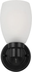 Design House Lydia Wall Sconce, 1 Light, Frosted Glass, Dimmable, Twist On/Off Switch, Matte Black, 4.88 in x 5.125 in x 9.75 in, 588814-BLK