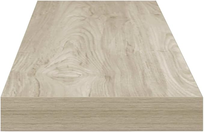 Floating Wall Shelf Set of 2 Oak Honeycomb MDF with Metal Brackets, 31.5 x 9.3 x 1.5 Inches, Modern Display Shelves for Home Office Decor, Invisible Mounting, Durable Storage