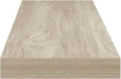 Floating Wall Shelf Set of 2 Oak Honeycomb MDF with Metal Brackets, 31.5 x 9.3 x 1.5 Inches, Modern Display Shelves for Home Office Decor, Invisible Mounting, Durable Storage