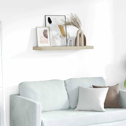 Oak Honeycomb Floating Wall Shelf, Large MDF Wall Mounting Shelf for Living Room Bedroom Office, 31.5x9.3 Inches, Modern Minimalist Storage Display Unit with Easy