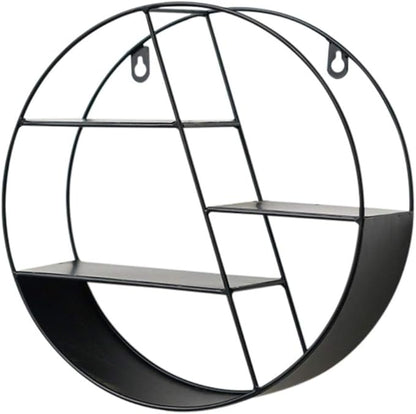 Ochine Wall Mounted Floating Shelves Rustic Round Storage Display Hexagonal Wall Hanging Shelf Home Decor for Living Room, Bedroom, Bathroom, Office, Kitchen