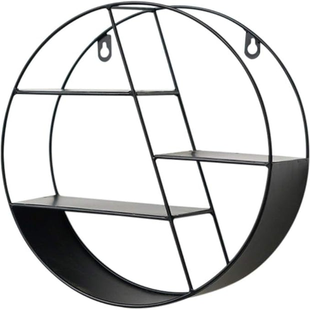 Ochine Wall Mounted Floating Shelves Rustic Round Storage Display Hexagonal Wall Hanging Shelf Home Decor for Living Room, Bedroom, Bathroom, Office, Kitchen