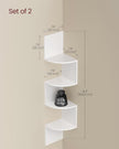 VASAGLE Set of 2, Corner Shelves Wall Mount, 4-Tier Floating Corner Bookshelves, Plant Shelves for Bedroom, Living Room, Bathroom, Home Office, Cloud White