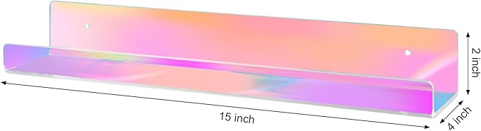 Dezzer 6 Pack Acrylic Shelves for Wall, 15
