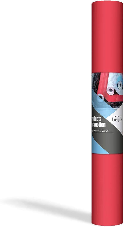 Livelynine 24 Inch Red Contact Paper for Cabinets Countertops Shelves Matte Red Wallpaper Peel and Stick Waterproof Kitchen Cabinet Covers Removable Wall Paper Red Vinyl Wrap for Cabinets 197"L Large