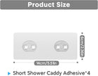 Lsnisni 4 Pack Shower Caddy Adhesive Replacement, Strong Adhesive Hooks for Shelf, Waterproof Shower Adhesive Strips, No Drilling, for Bathroom Storage Shelves and Kitchen Racks