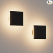 2 Packs LED Wall Light Outdoor Indoor Modern Wall Sconce Mini Wall Sconce Black Modern Outdoor Wall Lights Aluminum Porch Lights Outside Wall Lights for House (Square)