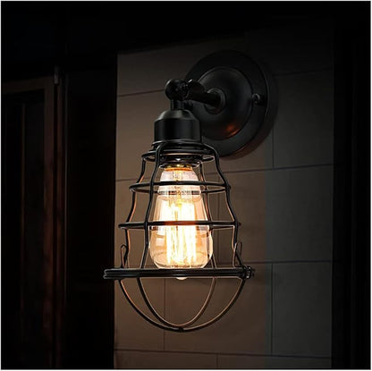 Farmhouse Wall Sconces 2pack, Vintage Wall Light Fixtures, Industrial Wire Cage Wall Sconces, Modern Sconces Wall Lighting, Retro Wall Mount Light for Bedroom Hallway