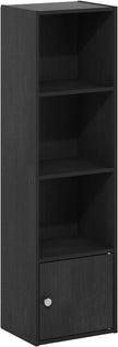 Furinno Luder Shelf Bookcase with 1 Door Storage Cabinet, Blackwood