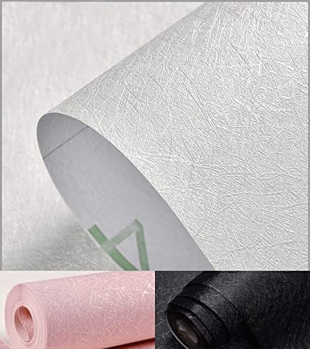 Cohoo Home Silk White Wallpaper Peel and Stick Contact Paper White Textured Contact Paper for Cabinets Self Adhesive Removable Wallpaper for Bedroom Wall Sticky Waterproof Shelf Liner 15.7inW 393inL