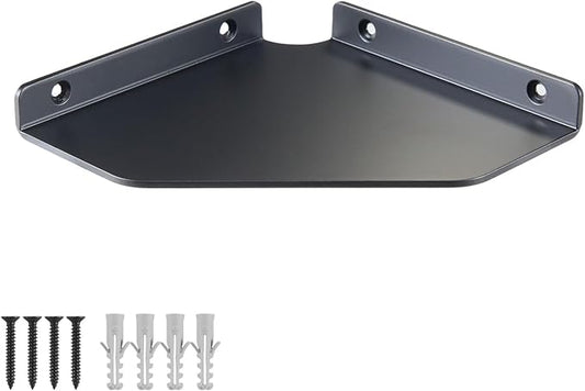 Corner Shelf Wall Mounted, Black Corner Shelf, Floating Corner Shelf – 3mm Thick Aluminum Alloy with Matte Finish for Bathroom Kitchen Living Room, 6 Inch Holds Phone Small Plants Speaker