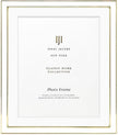 Isaac Jacobs 10x12 (Matted 8x10) White Enamel Picture Frame with Gold Metal Edge and Easel, Tabletop Display, Wall Décor, Photo Gallery, (10x12 (Matted 8x10), White with Gold)