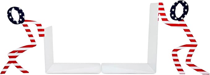 Geguton Liam Patriot Bookend – Steel Epoxy-Coated – Decorative Book Support Pair for Living Room, Home Office or Gift