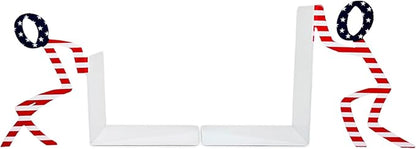 Geguton Liam Patriot Bookend – Steel Epoxy-Coated – Decorative Book Support Pair for Living Room, Home Office or Gift