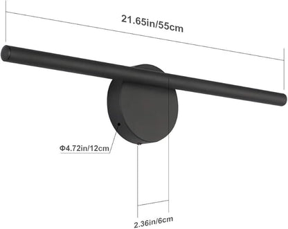 Aipsun Black Wall Sconce Rotatable 360° LED Black Wall Light Fixture for Bedroom Living Room Hotel Hallway Corridor Warm White 3000K