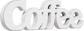Rustic Distressed White Coffee Sign for Tabletop for 14