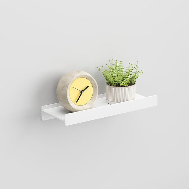 Floating Shelves for Wall, Wall Mounted Shelves with Lip for Storage, Metal Display Shelves for Home Decor, Kitchen/Living Room/Bedroom/Bathroom Shelf, White 12 inch 1 Pack