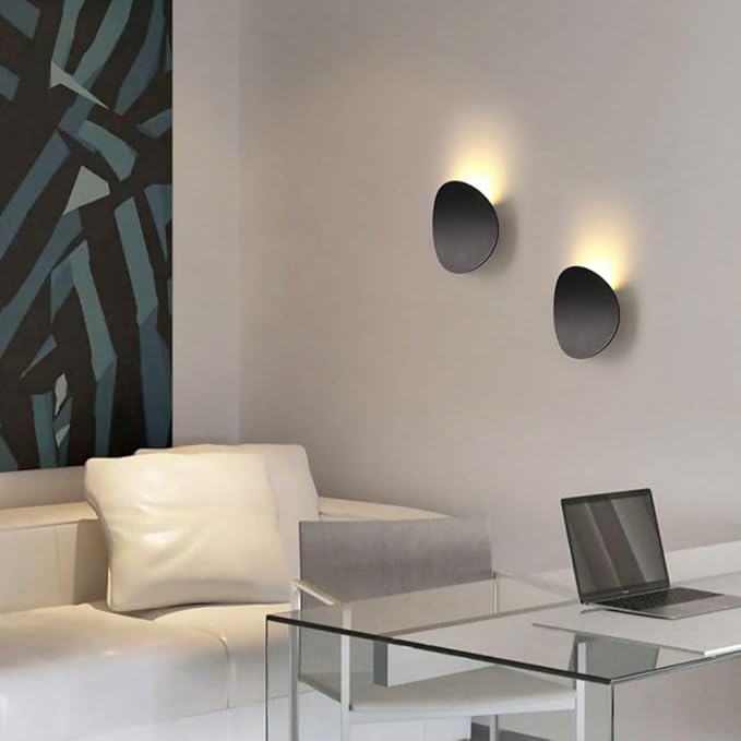 LED Wall Sconce Indoor Modern Lighting Minimalist Hardwired Wall Mount Light Arc Stairwell Lighting for Living Room Bedroom Hallway Corridor Conservatory Warm White 3000K