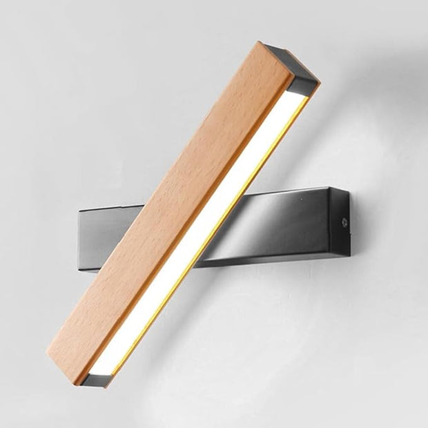 Modern Indoor LED Wall Sconce Wooden Minimalist Interior Small Wall Lights 1 Pack Hardwired 360° Rotatable Wall Mount Light for Living Room Bedroom Hallway Corridor(Neutral light,Large)