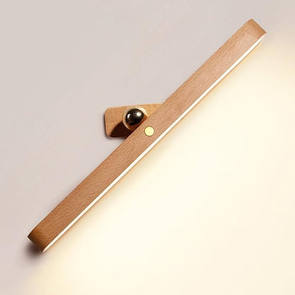 Chilvane Wall Lights for Bedroom Battery Operated Wall Sconce Lamp Vanity Light Magnetic Aesthetic Wooden Big Capacity 2000mah Wireless Rechargeable Wall Lights for Living Room,Beech Wood