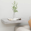 Concrete Grey Floating Wall Shelf Honeycomb MDF Metal Modern Storage 19.7x9.1x1.5 in with Invisible Mounting System for Living Room Office Display