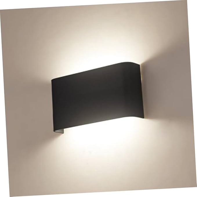 NUOBESTY 1pc Modern Led Wall Light Minimalist Black Indoor Fixture for Bedroom and Corridor Soft Warm Lighting Easy to Clean