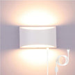 Lightess Plug in Wall Sconces 12W Modern LED Wall Light Dimmable Indoor Up Down Wall Lamp for Bedroom Living Room Hallway Staircase, Warm White