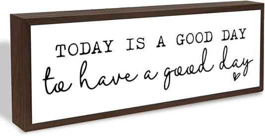 Today is A Good Day to Have A Good Day Sign, Inspirational Wood Signs, Farmhouse Framed Sign Decor, Motivational Home Office Decor, Living Room Decoration, Housewarming Gift