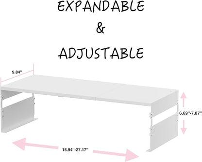 Adjustable Metal Bedside Shelf – Stackable Shelf for Bedroom, Living Room, Office, Space-Saving Storage Organizer, Easy Assembly，Sleek Matches Any Decor（2PACKS/White