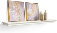 AHDECOR White Floating Shelves Wall Mounted, Deeper Wall Storage Shelf for Home Décor, Super Sturdy, Easy to Install, 36” Wide, 7.75” Deep