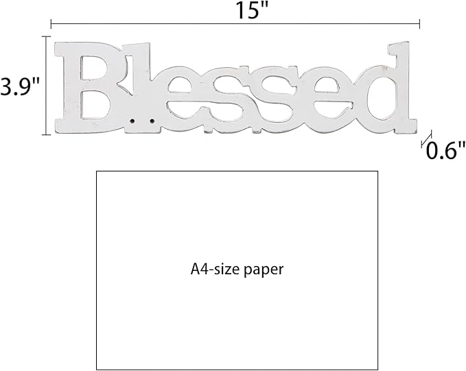 Farmhouse Wood Blessed Sign for Table 15