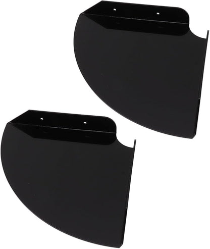 Health Gear Acrylic Wall Mount Floating Corner Shelves 2pcs Quarter Round Shower Shelf, Sturdy Wall Storage Display Organizer for Bathroom Kitchen Bedroom Living Room 1.2 x 8.3 x 8.3in (Black)