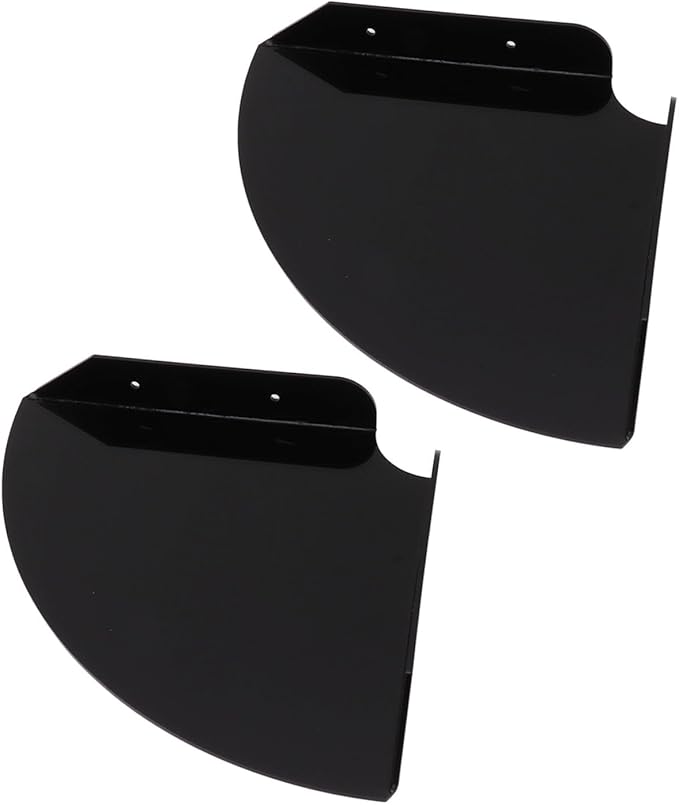 Health Gear Acrylic Wall Mount Floating Corner Shelves 2pcs Quarter Round Shower Shelf, Sturdy Wall Storage Display Organizer for Bathroom Kitchen Bedroom Living Room 1.2 x 8.3 x 8.3in (Black)