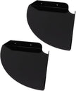 Health Gear Acrylic Wall Mount Floating Corner Shelves 2pcs Quarter Round Shower Shelf, Sturdy Wall Storage Display Organizer for Bathroom Kitchen Bedroom Living Room 1.2 x 8.3 x 8.3in (Black)