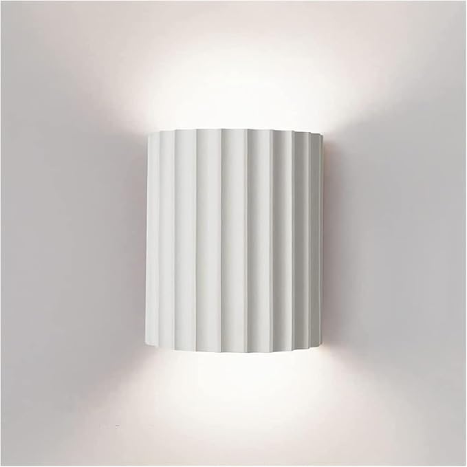 Nordic Minimalism Vintage Lamp Light Geometric Wall Lamp LED Wall Sconce Up Down Wall Lamp Resin Wall Spot Accent Lighting Indoor Lamps Night Lights for Living Room Bedroom Hallway(White)
