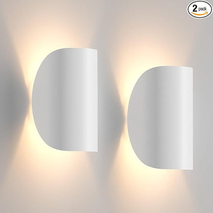 Aipsun LED Wall Sconce Indoor Modern Wall Lights 2 Packs Hardwired Up and Down Wall Mount Light for Living Room Bedroom Hallway Corridor Conservatory Warm White 3000K(with G9 Bulbs)