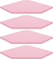 Homode Corner Shelf Wall Mount, Set of 4 Corner Floating Shelves, Wood Hanging Storage Shelving with Cord Hole, Wall Shelf Organizer for Bathroom Bedroom Living Room Office, Pink