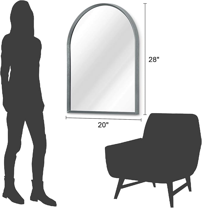 Arch Bathroom Mirror, Metal Frame Vanity Mirror, Dresser Mirror, Arch Decorative Mirrors for Living Room Bedroom Entryway Mantle 28