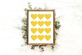 Nationcog Yellow Heart Wall Art, Mid Century Minimalist Poster, Scandi Folk Inspired Kids Room Decor, Retro Modern Artwork, Cute Valentine Gift for Home or Nursery (Unframed) (24x36)