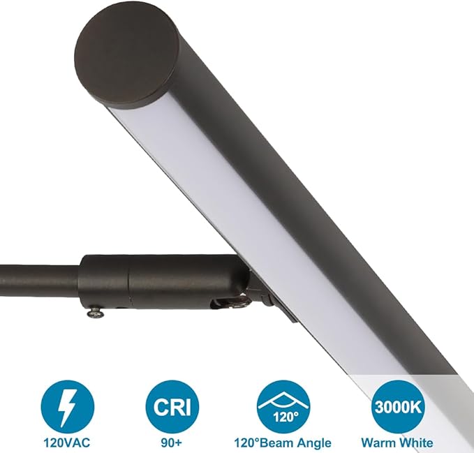 LED Picture Lights for Paintings Plug in, 14 Inch 4W Adjustable Art Light Gallery Wall Light for Display Art Work, Oil Rubbed Bronze Finish, CRI90+, 3000K Warm White, ETL Listed