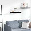 High Gloss Black Honeycomb MDF Floating Wall Shelf with Metal Frame, 4 Pieces Set for Modern Home Office Decor, Display Shelf for Books and Artwork, Easy Installation,